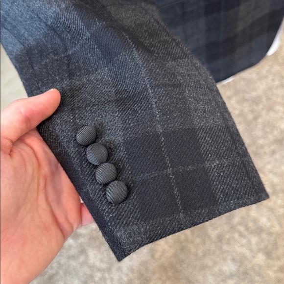 SOLD Lauren Ralph Lauren mens 46R black plaid wool shawl collar dinner jacket - Picture 3 of 6